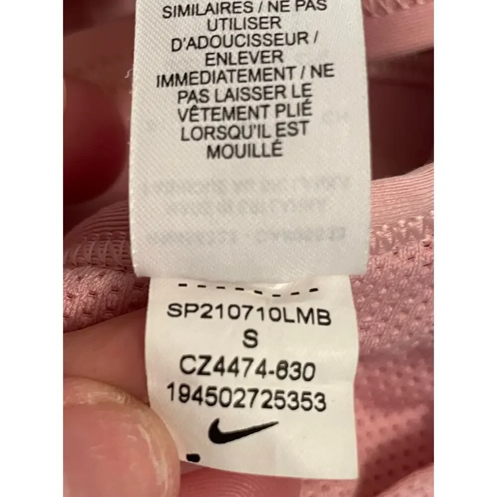 Nike Dri-fit‎ padded bra pink adjustable straps pink size Small